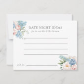 INVITATION SOFT BLUE ROSE FLEURS FÊTE DES MARIÉES DATE NUIT (Devant)