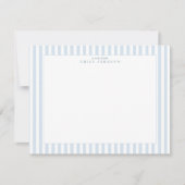 Invitation Soft Blue Striped Note Card (Devant)