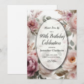 Invitation Soft Blush Floral Peony et Rose Serenade (Devant / Derrière)