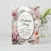 Invitation Soft Blush Floral Peony et Rose Serenade (Debout devant)