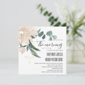 INVITATION SOFT BLUSH GOLD FLORAL LE MATIN APRÈS MARIAGE (Debout devant)