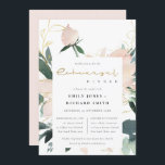 INVITATION SOFT BLUSH GOLD FLORAL WATERCOLOR REHEARSAL DÎNER<br><div class="desc">Une collection mariage parfaite pour ceux qui recherchent une douce teinte féminine pastel pastel. Les motifs floraux aquarelles peints à la main avec une touche de faux or, fournissent juste le bling parfait et ajoute une touche de glamour. Personnalisez-le avec votre nom, votre date de mariage, et veillez à inclure...</div>