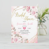 Invitation Soft Blush Rose Bridal Douche (Debout devant)