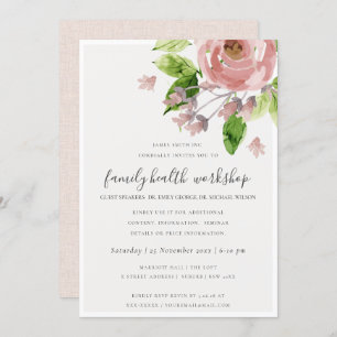 INVITATION SOFT BLUSH ROSE EAU COULEUR FLORAL ATELIER ÉVÉNEME