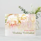 Invitation Soft Blush Rose Floral fête d'anniversaire (Debout devant)