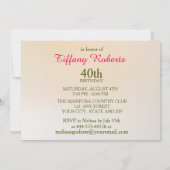 Invitation Soft Blush Rose Floral fête d'anniversaire (Dos)