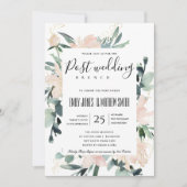 INVITATION SOFT BLUSH ROSE FLORAL GOLD POST MARIAGE BRUNCH (Devant)