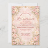 Invitation Soft Blush Rose Garden Quinceañera (Devant)