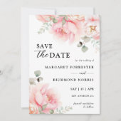 Invitation Soft Blush Rose Rose Floral Mariage Enregistrer La (Devant)