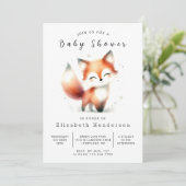 Invitation Soft Boho Style Fox Baby shower (Debout devant)