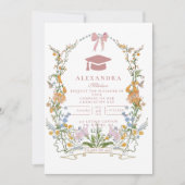 Invitation Soft Botanical Wreath Graduation (Devant)