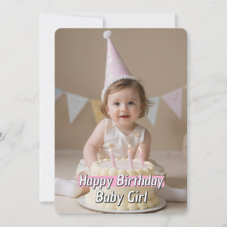 Invitation Soft Celebration Baby Girl Birthday Card Télécharg