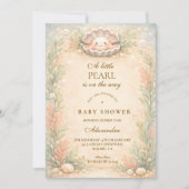 Invitation Soft Coastal Pearl Storybook Baby Shower (Devant)