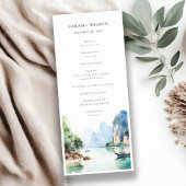 Invitation Soft Coastal Thailand Seascape Wedding Program