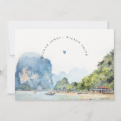 Invitation Soft Coastal Thaïlande Seascape Rehearsal Dîner (Dos)