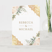 Invitation Soft Cream Roses Gold Lace QR Code Wedding (Devant)