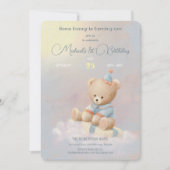 Invitation Soft Cute Teddy Bear 1er anniversaire (Devant)