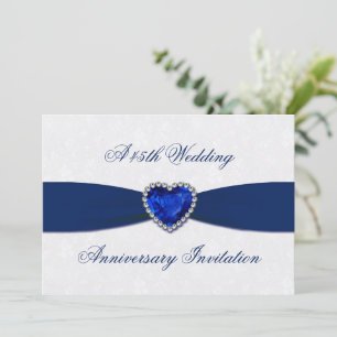 Invitation Soft Damask 45e anniversaire Mariage 5x7 Invitatio