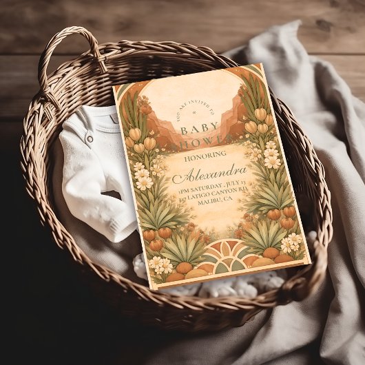 Invitation Soft Desert Wildflowers Baby Shower