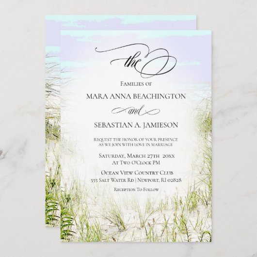 Invitation *~* Soft Dune Beach Grass    PhotoWedding (Devant / Derrière)