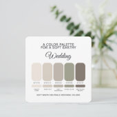 Invitation Soft Earth Wedding Color Palette Card (Debout devant)