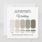 Invitation Soft Earth Wedding Color Palette Card (Dos)