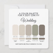 Invitation Soft Earth Wedding Color Palette Card (Devant)