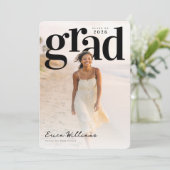 Invitation Soft Editorial Grad PhotoPop Graduation (Debout devant)