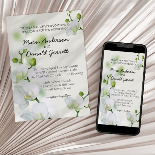 Invitation Soft Elegant Mariage Orchidée