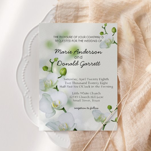 Invitation Soft Elegant Mariage Orchidée