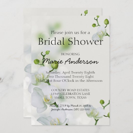 Invitation Soft Elegant Orchid Douche (Devant / Derrière)