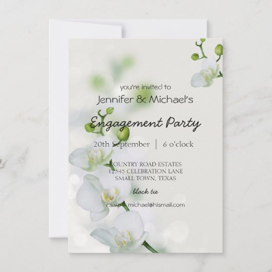 Invitation Soft Elegant Orchid Engagement (Devant)