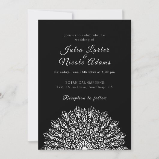 Invitation Soft Feather Dry Pampas Grass Mandala Wedding (Devant)