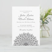 Invitation Soft Feather Dry Pampas Grass Mandala Wedding (Debout devant)