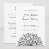 Invitation Soft Feather Dry Pampas Grass Mandala Wedding (Devant / Derrière)