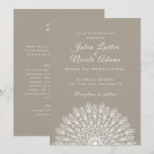 Invitation Soft Feather Dry Pampas Grass Mandala Wedding (Devant / Derrière)