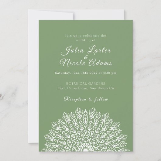 Invitation Soft Feather Dry Pampas Grass Mandala Wedding (Devant)