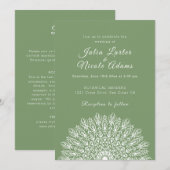 Invitation Soft Feather Dry Pampas Grass Mandala Wedding (Devant / Derrière)