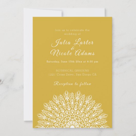 Invitation Soft Feather Dry Pampas Grass Mandala Wedding (Devant)