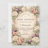 Invitation Soft Fig Garden Storybook Baby Shower (Devant)
