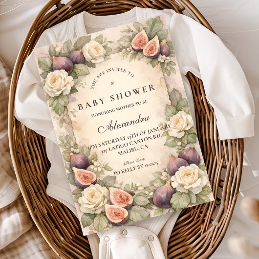 Invitation Soft Fig Garden Storybook Baby Shower