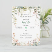 Invitation Soft Floral Watercolor Frame (Debout devant)