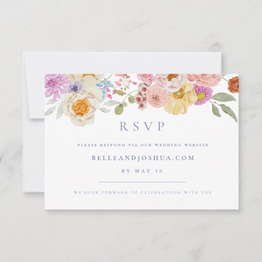Invitation Soft Garden Florals Mariage RSVP (Devant)