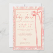 Invitation Soft Girl Floral Romantique Blush Bow Coquette (Devant)