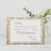 Invitation Soft Gold Bokeh Lights Serez-Vous Ma Femme D'Accue (Debout devant)