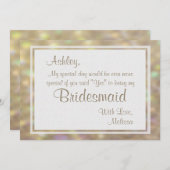 Invitation Soft Gold Bokeh Lights Serez-Vous Ma Femme D'Accue (Devant / Derrière)