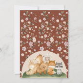 Invitation Soft Hello Baby shower Forest Animaux (Dos)