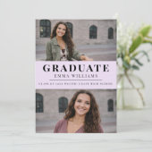 Invitation Soft Lavender Photo Graduate Announcement (Debout devant)