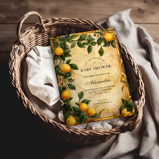 Invitation Soft Lemon Garden Baby Shower