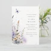 Invitation Soft Lilac Fleur sauvage Butterfly Garden Annivers (Debout devant)
